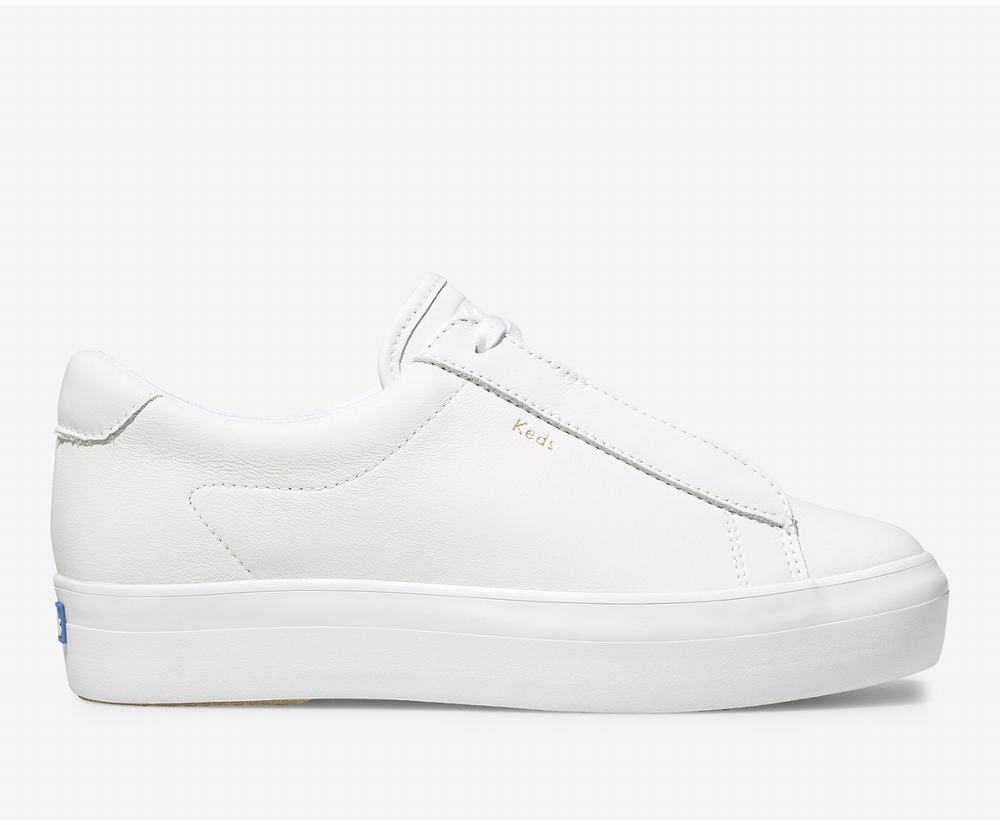 Women's Keds Rise Metro Leather Sneakers White 3901862SD - South Africa